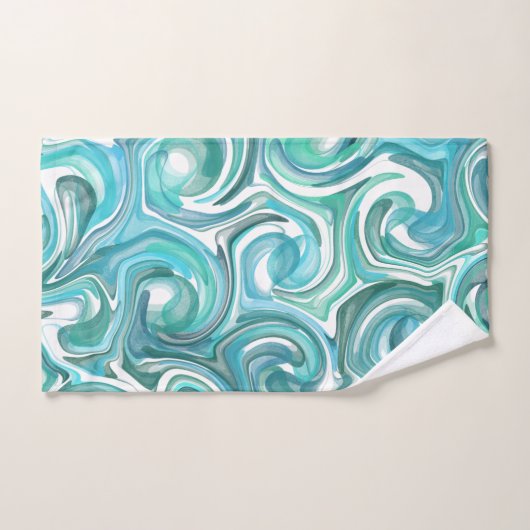 Aqua Swirl Bath Towels Bad Handdoek (Handdoek)