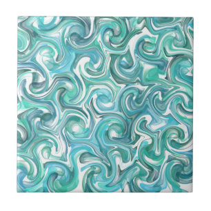 Aqua Swirl-keramische Tegel Tegeltje