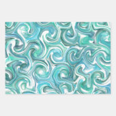 Aqua Swirl Wrapping Paper (Voorkant 2)