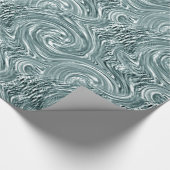 Aqua Swirl Wrapping Paper Cadeaupapier (Hoek)