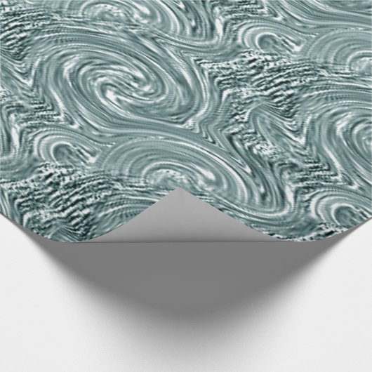 Aqua Swirl Wrapping Paper Cadeaupapier (Hoek)