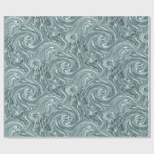 Aqua Swirl Wrapping Paper Cadeaupapier (Vlak)