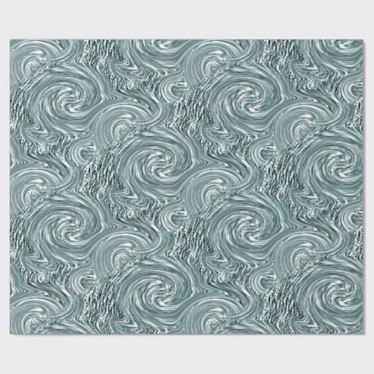 Aqua Swirl Wrapping Paper Cadeaupapier (Vlak)
