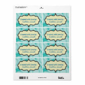 Aqua Swirlies Recept/Goodies Label (Full Sheet)