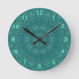 Aqua Swirls Kaleidoscope Wall Clock Ronde Klok