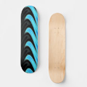 Aqua Swirls op Black Background Skateboard (Voorkant)