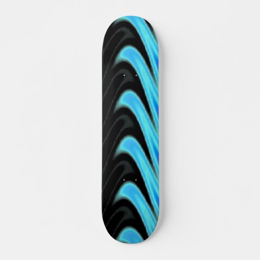 Aqua Swirls op Black Background Skateboard (Voorkant)