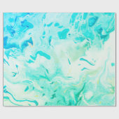 Aqua Swirls Shades of Blue Green Cadeaupapier (Vlak)