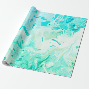 Aqua Swirls Shades of Blue Green Cadeaupapier