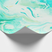 Aqua Swirls Shades of Blue Green Cadeaupapier (Hoek)