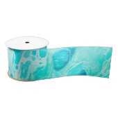 Aqua Swirls Shades of Blue Green Satijnen Lint (Spoel)