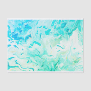 Aqua Swirls Shades of Blue Green Tissue Paper Tissuepapier