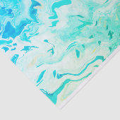 Aqua Swirls Shades of Blue Green Tissue Paper Tissuepapier (Detail)
