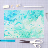 Aqua Swirls Shades of Blue Green Tissue Paper Tissuepapier (Craft)