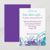 AQUA SWIRLS & STARS Bat Mitzvah Party Kaart (Voorkant / Achterkant)