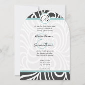 Aqua Swirls Wedding Invitation Kaart (Voorkant)