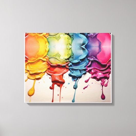 Aqua Symphony: Etherische Waterverf schilderen Canvas Afdruk (Voorkant)