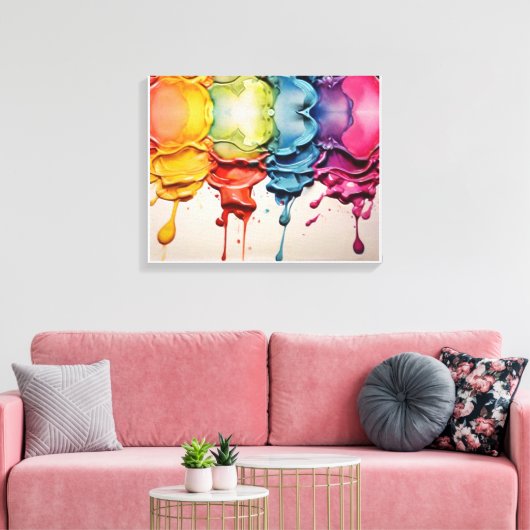 Aqua Symphony: Etherische Waterverf schilderen Canvas Afdruk (Insitu (Woonkamer))