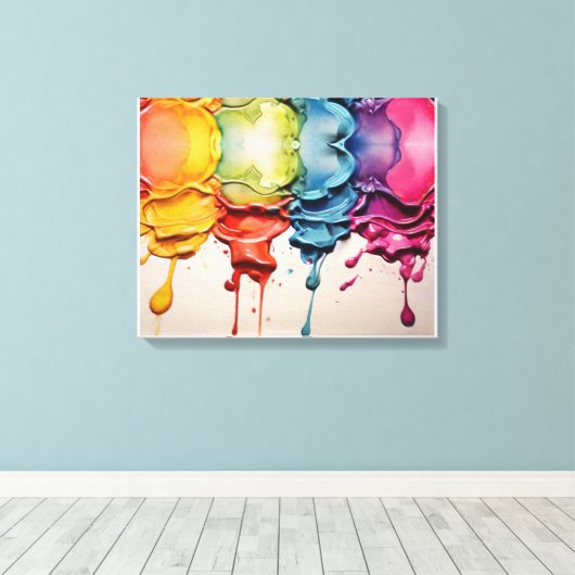 Aqua Symphony: Etherische Waterverf schilderen Canvas Afdruk (Insitu (Houten vloer))