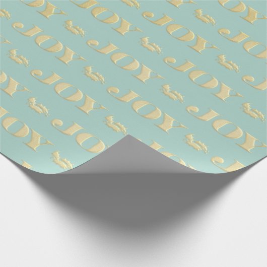 Aqua & Teal Christmas Wrapping Paper with Gold Acc Cadeaupapier (Hoek)