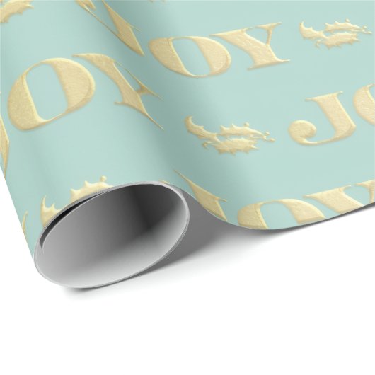 Aqua & Teal Christmas Wrapping Paper with Gold Acc Cadeaupapier (Rol Hoek)