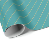 Aqua & Teal Christmas Wrapping Paper with Gold Acc Cadeaupapier (Rol Hoek)