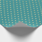 Aqua & Teal Christmas Wrapping Paper with Gold Acc Cadeaupapier (Hoek)