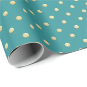 Aqua & Teal Christmas Wrapping Paper with Gold Acc Cadeaupapier (Rol Hoek)