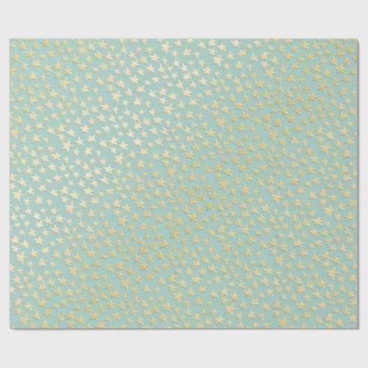 Aqua & Teal Christmas Wrapping Paper with Gold Acc Cadeaupapier (Vlak)