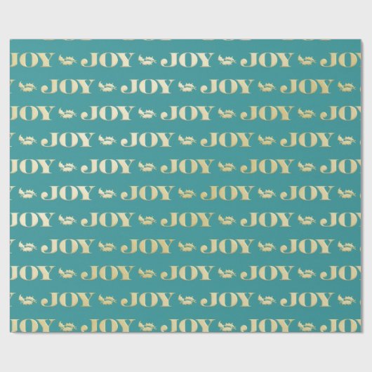 Aqua & Teal Christmas Wrapping Paper with Gold Acc Cadeaupapier (Vlak)