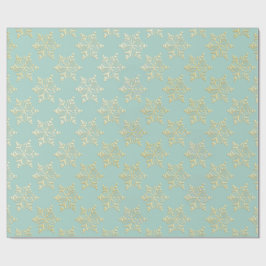 Aqua & Teal Kerst Inpakpapier met Gouden Accenten