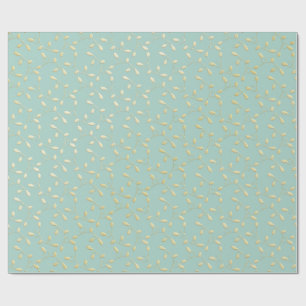 Aqua & Teal Kerstcadeaupapier met Gouden Accenten Cadeaupapier