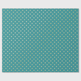 Aqua & Teal Kerstcadeaupapier met Gouden Accenten Cadeaupapier