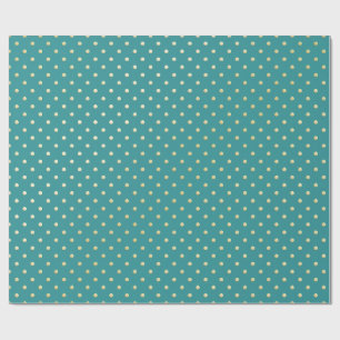 Aqua & Teal Kerstcadeaupapier met Gouden Accenten Cadeaupapier