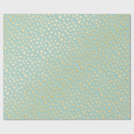 Aqua & Teal Kerstcadeaupapier met Gouden Accenten Cadeaupapier