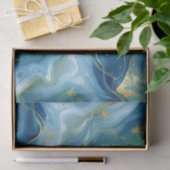 Aqua Teal Mint Gold Watercolor Abstract Decoupage  Tissuepapier (Geschenk)