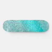 Aqua Teal Ocean Glitter #1 Persoonlijk Skateboard (Horizontaal)