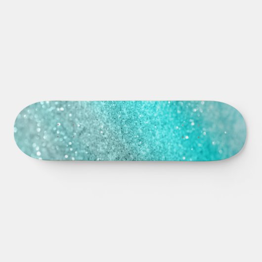 Aqua Teal Ocean Glitter #1 Persoonlijk Skateboard (Horizontaal)