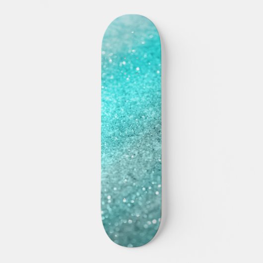 Aqua Teal Ocean Glitter #1 Persoonlijk Skateboard (Voorkant)