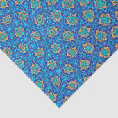 Aqua Teal Turquoise Faux Gold Leaf Shell Decoupage Tissuepapier (Detail)