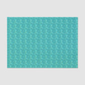 Aqua Teal Turquoise Nepgoudblad Schelp Decoupage Tissuepapier (Voorkant)