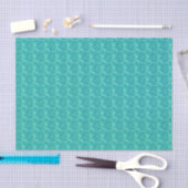Aqua Teal Turquoise Nepgoudblad Schelp Decoupage Tissuepapier (Craft)