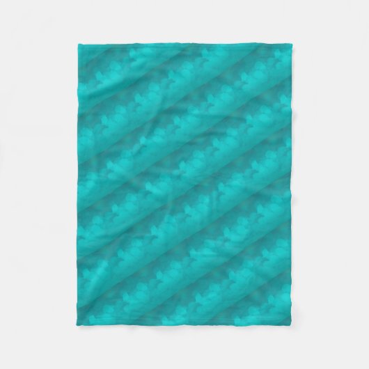 Aqua Teal Turquoise Patroon Fleece Deken (Voorkant)