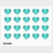 Aqua Teal Vintage Grunge Damask Patroon Hart Sticker (Vel)