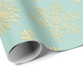 Aqua & Teal Xmas Wrapping Paper with Gold Accents Cadeaupapier (Rol Hoek)