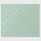 Aqua & Teal Xmas Wrapping Paper with Gold Accents Cadeaupapier (Vlak)