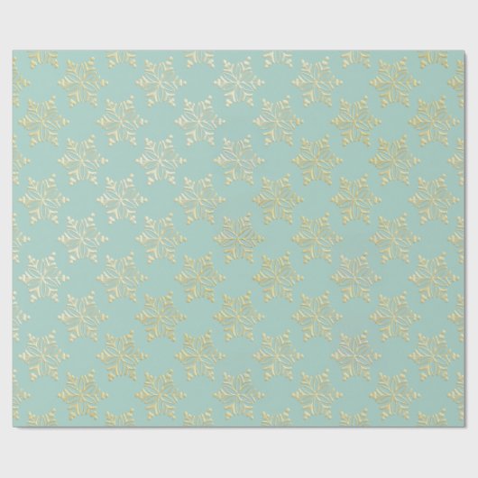 Aqua & Teal Xmas Wrapping Paper with Gold Accents Cadeaupapier (Vlak)