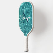 Aqua Teal Zwembad Monogram Pickleball Paddle (Links)