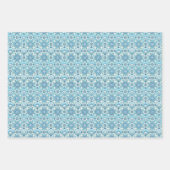 Aqua, Teals, Blauw & Wit Art Deco Kust Inpakpapier Vel (Voorkant 3)