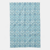 Aqua, Teals, Blues & Witte Art Deco Kust Theedoek (Verticaal)